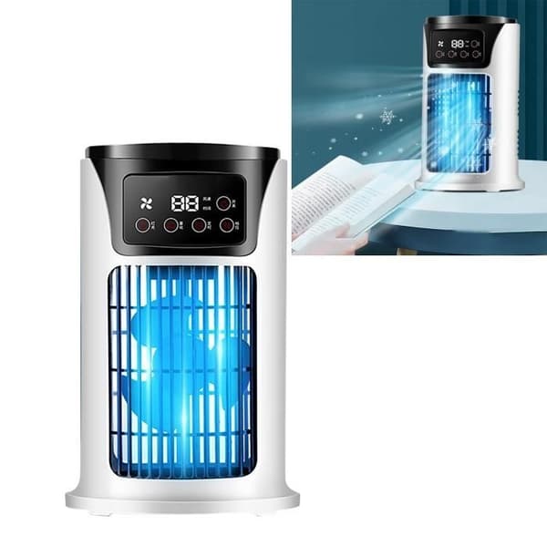 PWSHYMI Spray Aircondition Ventilator - USB - 6 Hastigheder - Timer - Bærbar