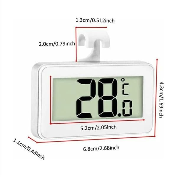 (Vit) Termometer - 3X - Digital - Vattentät - Kylskåp och frys - ABS