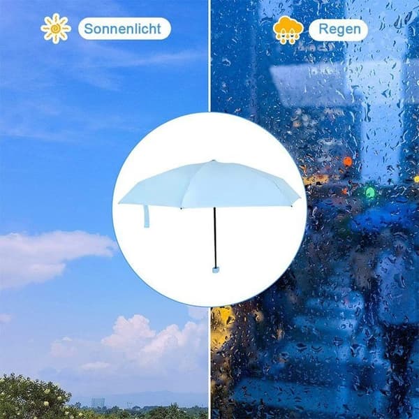 Mini taskusateenvarjo, aurinkosuoja ja säänkestävä, pieni taskusateenvarjo