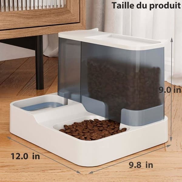 Automatisk foder- og vanddispenser til katte og små hunde 2 i 1 3,8L foder- og vandtank (hvid)