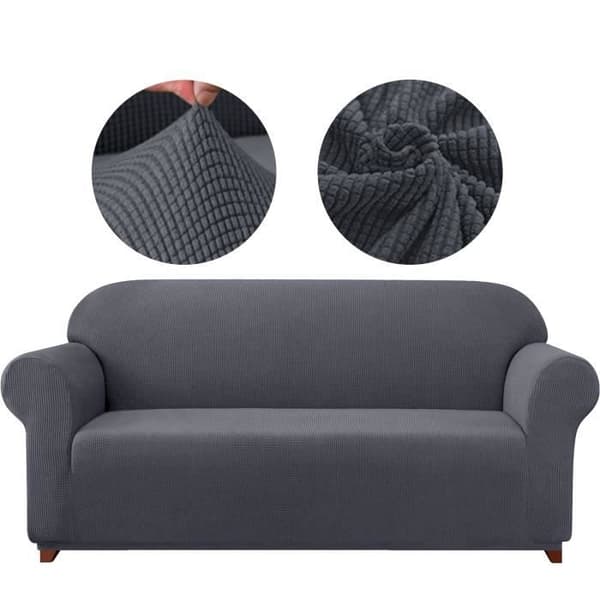 (Grått) 3-sits sofföverdrag - Superstretch - Mörkgrå (185-235cm)
