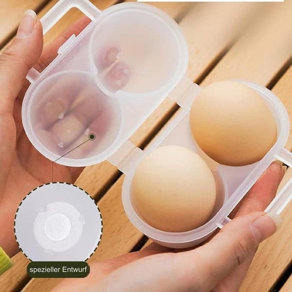 Eggkopp kjøleskap 2 rom eggoppbevaringsboks hvit utendørs camping plast eggboks