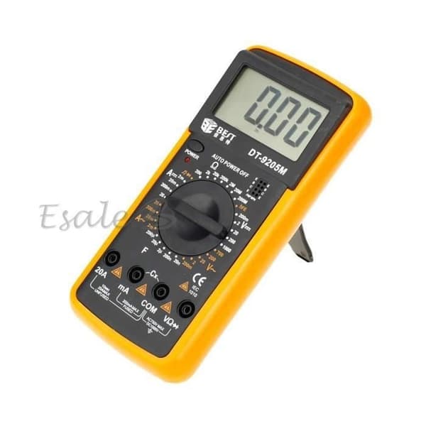 (Gul och svart) Digital LCD-multimeter AC/DC voltmeter amperemeter ohmmeter volt resistans ström