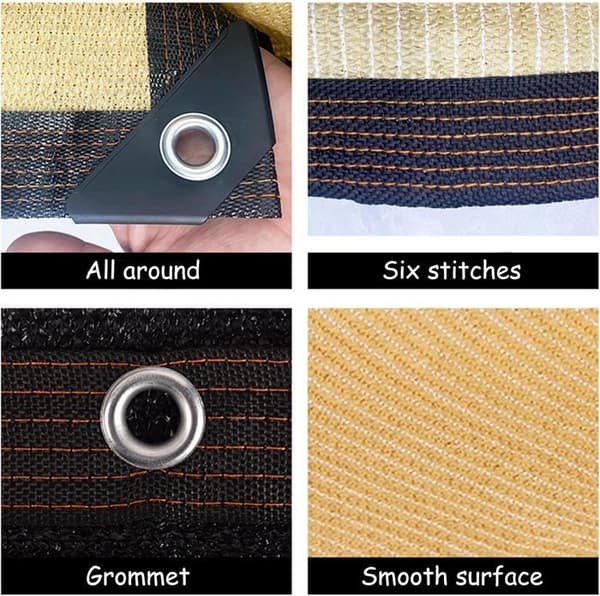 (beige) Skuggsegel - AIMOONSA - 2m x 4m - Beige - Högdensitetspolyeten - UV-resistent