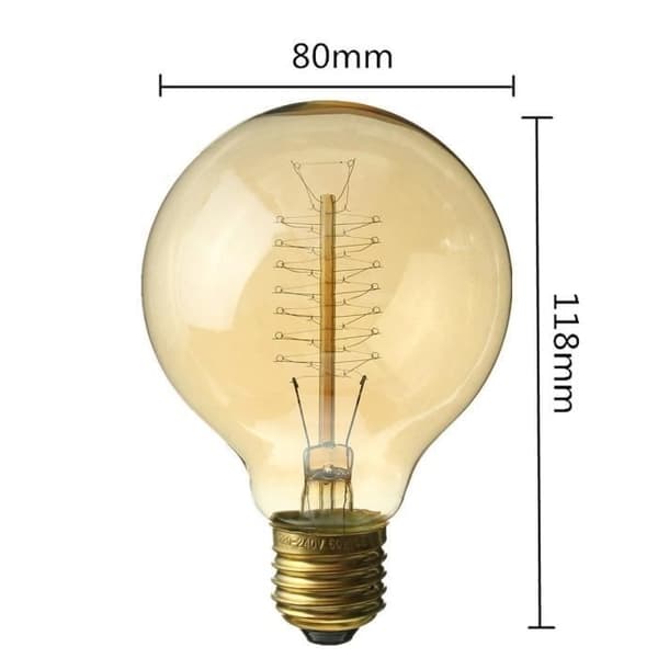 G80 40W E27 Glødepære - Edison - Gul - Energiklasse A+
