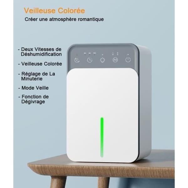 Luftavfukter Elektrisk avfukter med LCD-skjerm 12 timer 2 moduser Automatisk avstenging