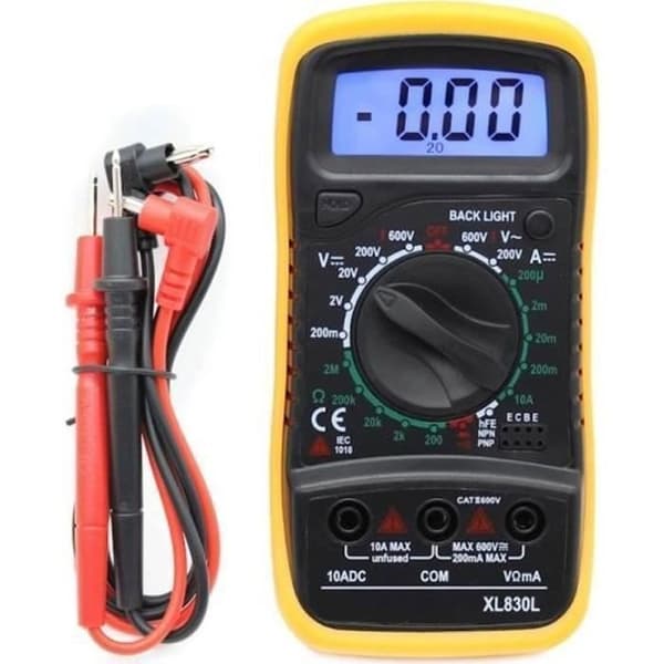 Multimeter Amperemeter Voltmeter Digital Elektrisk Tester med LCD-skjerm 600v