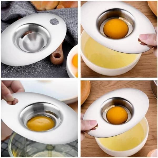 (Sølv) Eggseparator - Kjøkken - Rustfritt stål - 14 cm - Praktisk - Ideell for baking