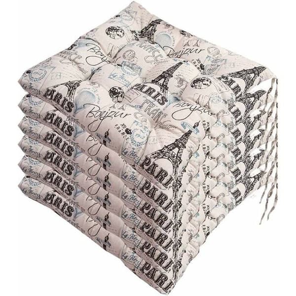 Sett med 6 stolputer 40x40, dekorativ pute, stolpute, hageputer, polyester