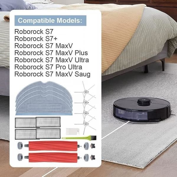 Tilbehør til Roborock S7 - S7 MaxV Plus - S7 MaxV Ultra - S7 Pro Ultra - S7 MaxV støvsuger.