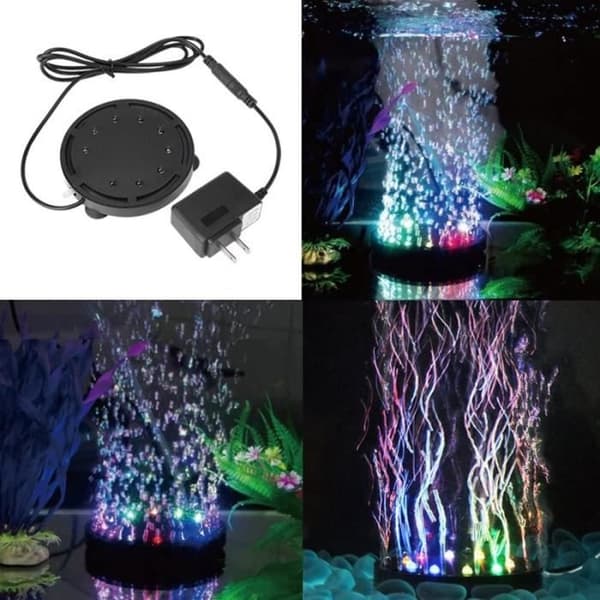 Akvarielampa 12 LED luftbubblor akvariebelysning