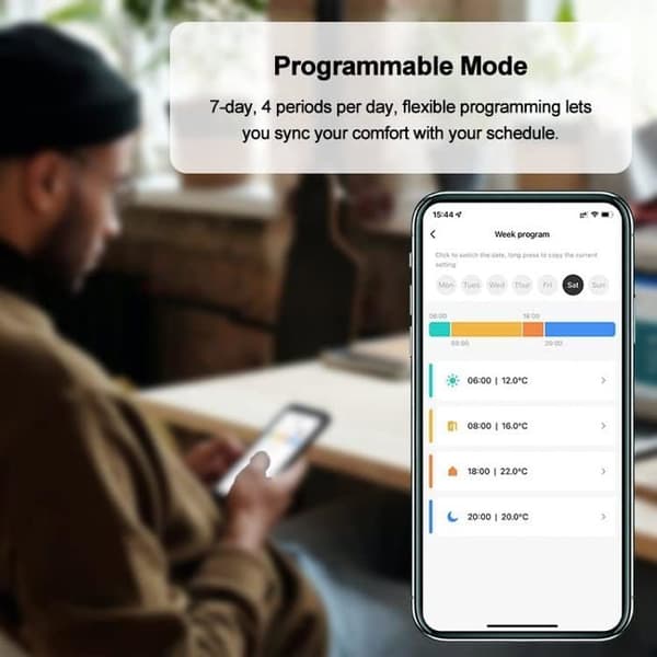 Termostatiskt elementhuvud, programmerbar smart termostatventil, med Alexa/Google Assistant, Tuya Zigbee Gateway krävs