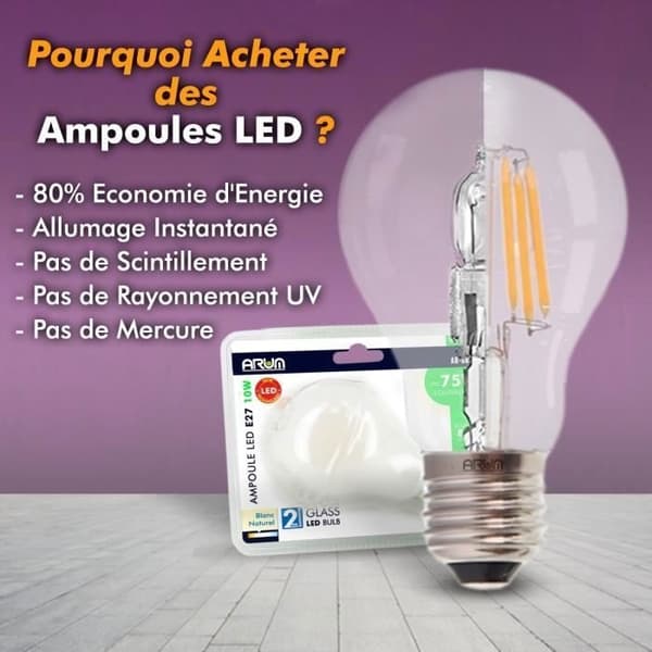 Set med 10 LED-lampor E27 9W eq 60W 806lm (kallvit