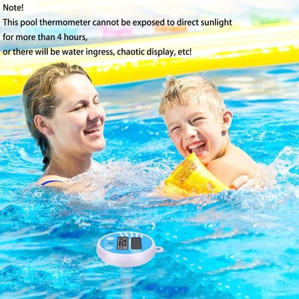 Digital solcellsdriven flytande pooltermometer med rem för utomhus- och inomhuspooler, spa, jacuzzi etc.