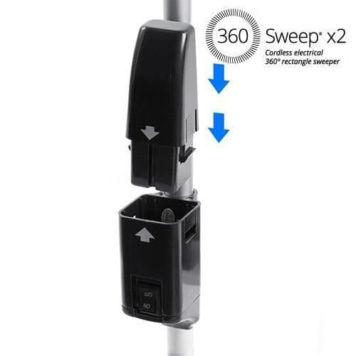 Rektangulär elektrisk kvast 360 svep