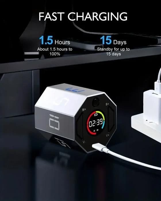 Modern LCD digital kökstimer, visuell timer för lärare, nedfällbar kubtimer för köket