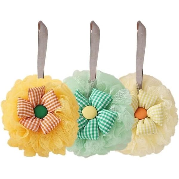 stk. dusjblomst, dusjsvamp, luffa, dusjpuff, flerfarget eksfolierende dusjpuff