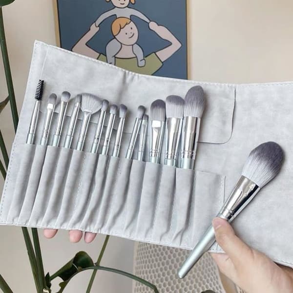 14 professionella sminkborstar, foundationborste, ögonskuggsborste, ansiktsmakeupborstar