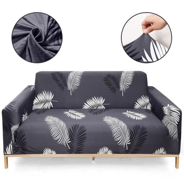MERKMAK 3-seters stretchsofatrekk, trykk, elastisk med armlener, for sofaer 190–230 cm lange