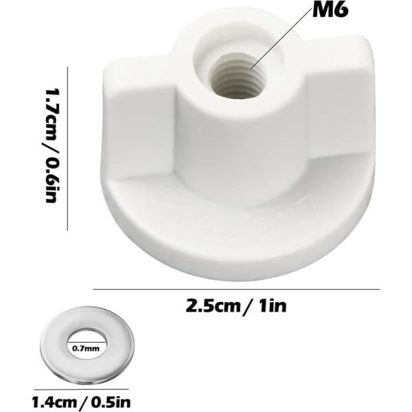 Toalettsetefester - Universal - 8 deler - Robust plast - Rustfritt stål - M6-skruer