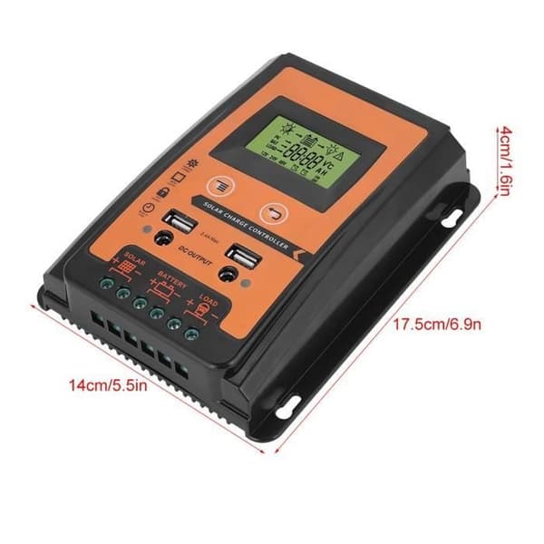 12V/24V 30A MPPT Solcelleladeregulator Solpanel Batteriregulator Dobbelt USB LCD-display -TAM