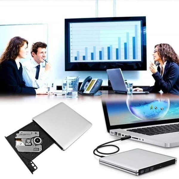 Extern DVD-brännare - ARTELYS - Ultra Slim - USB 3.0 - Vit
