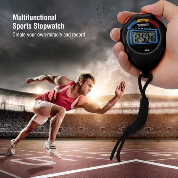 Multifunktionelt elektronisk stopur - YES01 - til dommere og atleter - sort