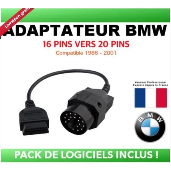 JEC OBD 20 OBD2 - BMW 20-nastainen sovitin - Autodiagnostiikka - E30 E34 E6 E45 E39 - INPA