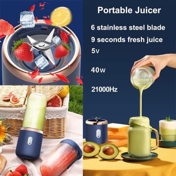 Multifunksjonell blender - APERIL - Bærbar - 400 ml - USB-oppladbar