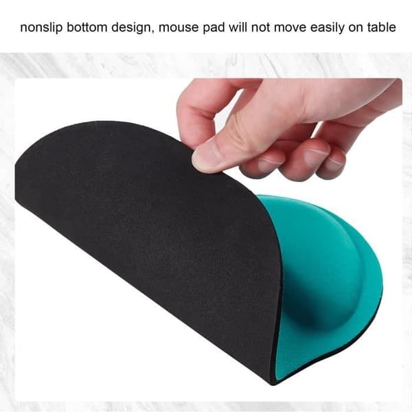 Myk, komfortabel ergonomisk musematte med håndleddsstøtte, blå/grønn