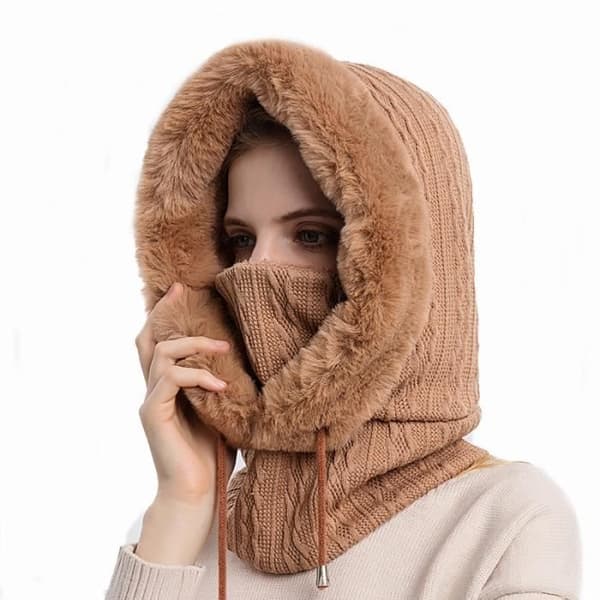(Gul-khaki) Dame Vinter Balaklava - LEOCLOTHO - Elastisk Halsedisse - Gul - Polyester