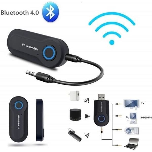 Bluetooth-sender v4.2 modtager og sender trådløs Bluetooth-adapter 3,5 mm jackstik AUX + USB-kabel til hovedtelefoner