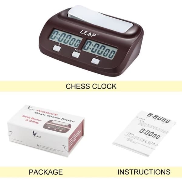 Professionell kompakt digital schackklocka med elektronisk timer och LED-displayer