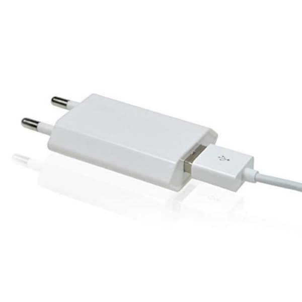 2 universelle hvite adapterlader EU-plugg veggstrøm 1A iPhone 8 Plus