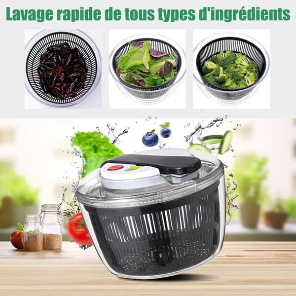 Professionell salladsslunga 5L, Salladsbestick med stor kapacitet, Klassisk transparent salladsslunga, Salladsslunga