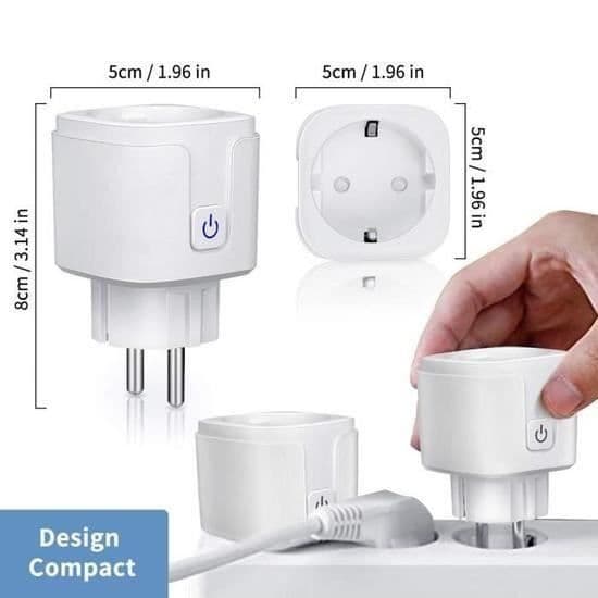stk. Wifi smartplugg, 16A kompatibel med Android iOS Amazon Alexa Google Home Assistant, programmerbar strømfjernkontrollapp