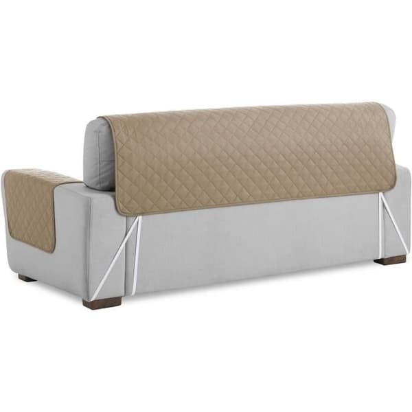 (Beige) Sofatrekk - Malu - 2-seters størrelse - Beige - Vendbar - Vattert