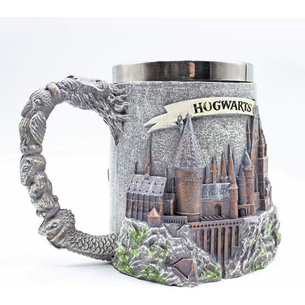 (färgad)Mugg - Harry Potter - Hogwarts - 350ml - Polyresin - Grå