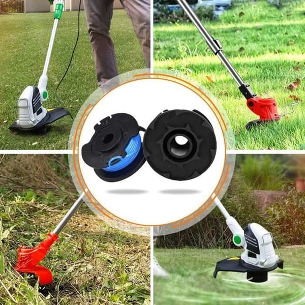 (6 stk. - blå) 6 stk., reservespoler til trimmer, til Ryobi 18v 24v 40v, til Ryobi One+AC14RL3A, 4 spoler + 2