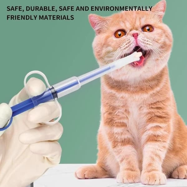 Förpackning med 3 kattpiller - Spruta med katt- och husdjursfoder - För små husdjur