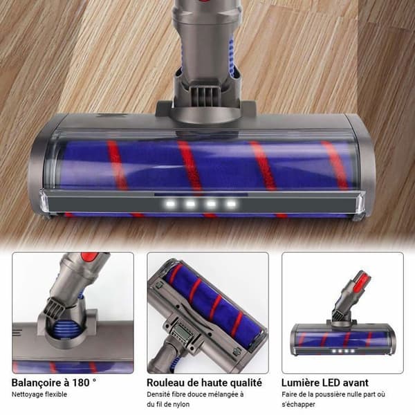 LED-harjaspää Dyson V7 V8 V10 V11 -imuriin