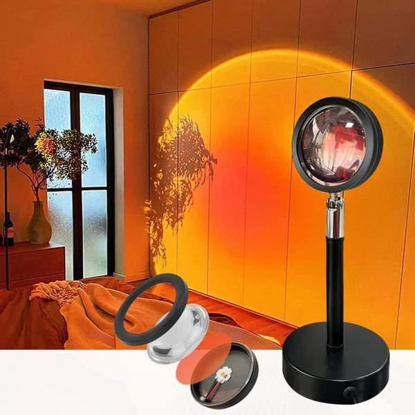 (Punainen) Projektiolamppu - Auringonlasku - Auringonlaskun lamppu - Punainen - 5W - USB-ladattava