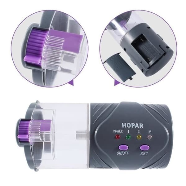 (Vist som billede) Akvariefoderdispenser - ZJCHAO - H-9000 - Batterier - Plastik -