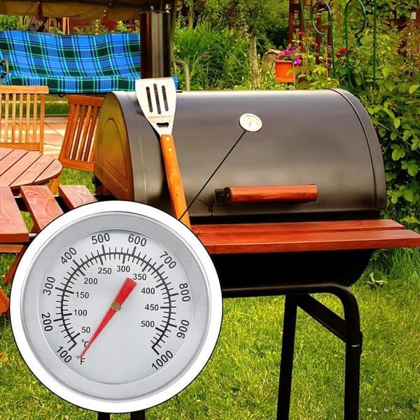 Grilltermometer, ugnstermometer i rostfritt stål, analog displaytermometer, max 500°C/1000°F