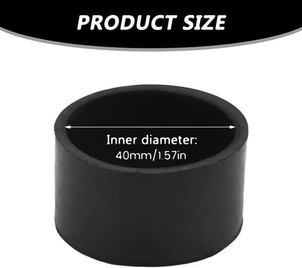 4 runde gummibeskyttelseshette for stolben - Diameter: 40 mm