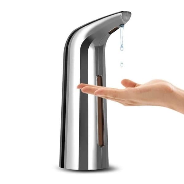 (Sølv) SALUTUYA Smart Sensor Sæbedispenser, 400ml Automatisk Sæbedispenser, Natbordsdekorationsdispenser, Sølv