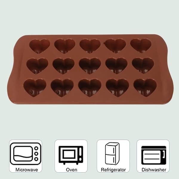 Silikone chokoladehjerteforme i silikone, til chokolade, kager, gelé, budding, non-stick