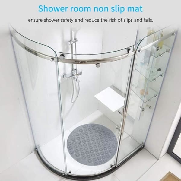 Duschmatta - Halkfri - 55 cm - Bubbeleffekt - Slitstark PVC - Grå