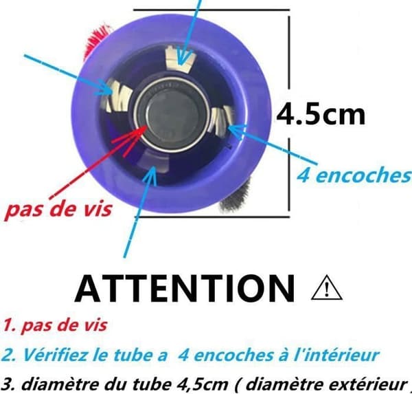 Dyson V6 V7 967157-01 Børsterulle, Montering Karbonfiber DC59