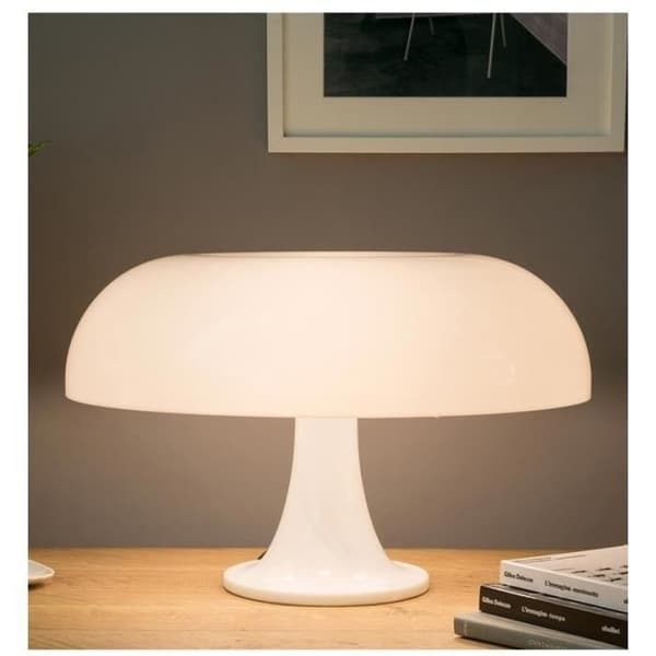 Soppformet LED-bordlampe for soveromsdekorasjon - Hvit